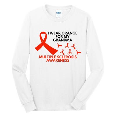 I Wear Orange For My Grandma Multiple Sclerosis Ms Awareness Tall Long Sleeve T-Shirt