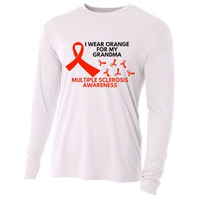 I Wear Orange For My Grandma Multiple Sclerosis Ms Awareness Cooling Performance Long Sleeve Crew