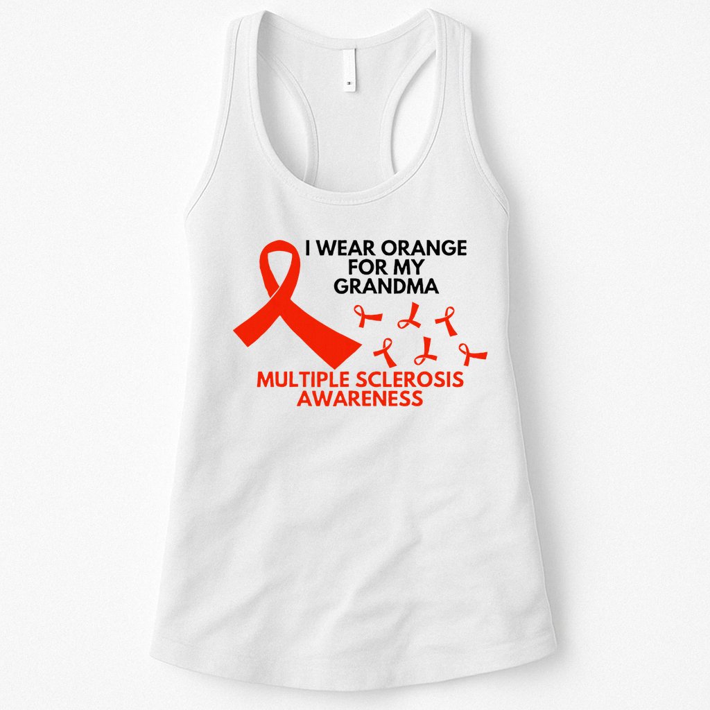 I Wear Orange For My Grandma Multiple Sclerosis Ms Awareness Womens Tank Top