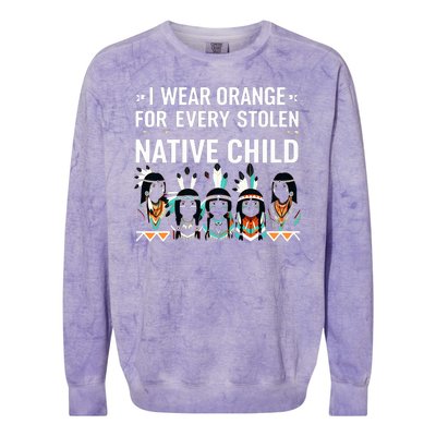 I Wear Orange For Every American Native Child Indian Pride Colorblast Crewneck Sweatshirt