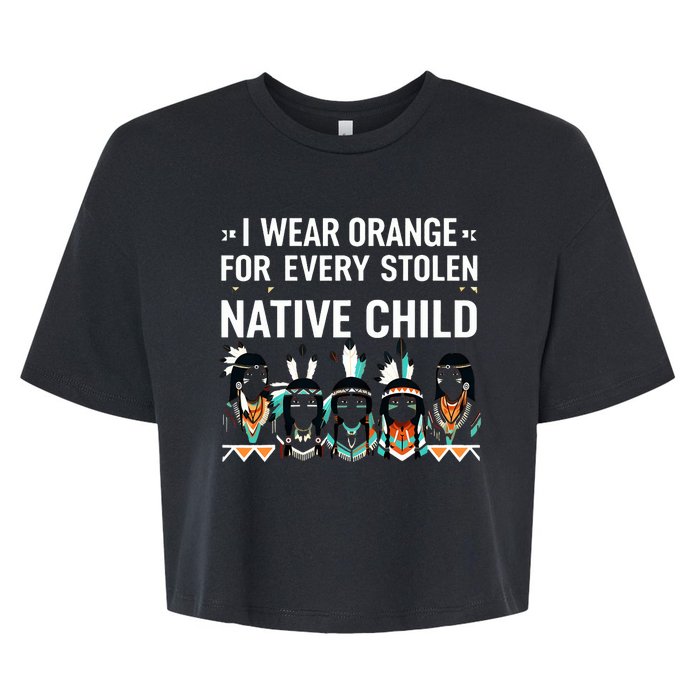 I Wear Orange For Every American Native Child Indian Pride Bella+Canvas Jersey Crop Tee