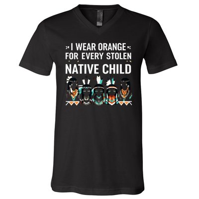 I Wear Orange For Every American Native Child Indian Pride V-Neck T-Shirt