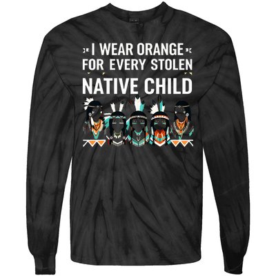 I Wear Orange For Every American Native Child Indian Pride Tie-Dye Long Sleeve Shirt