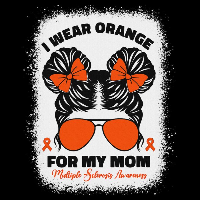 I Wear Orange For My Mom Ms Multiple Sclerosis Awareness 7-Panel Snapback Hat