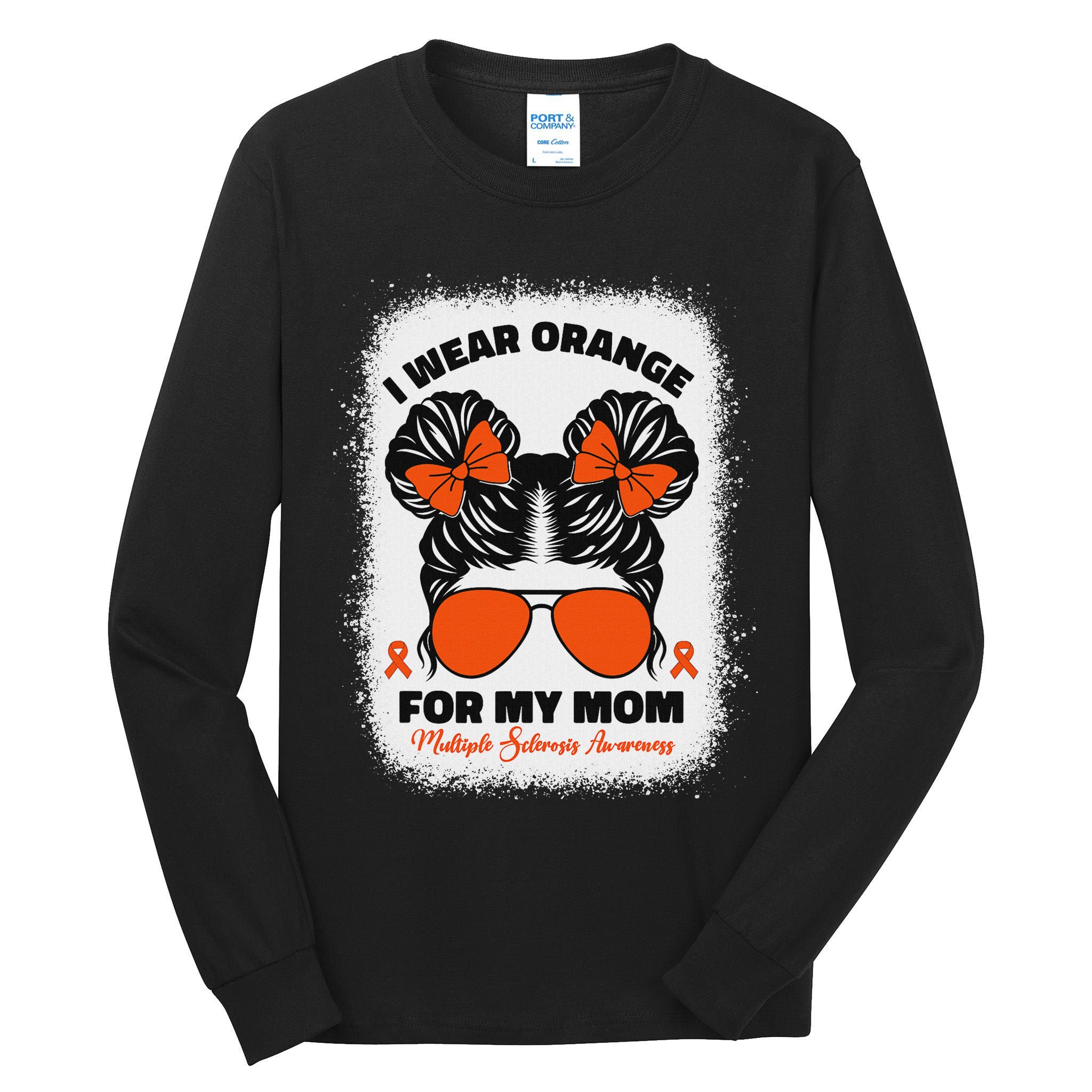 I Wear Orange For My Mom Ms Multiple Sclerosis Awareness Tall Long Sleeve T-Shirt