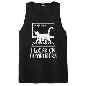 I Work On Computers Cat Funny Cat Owner PosiCharge Competitor Tank