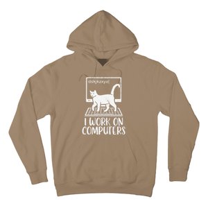 I Work On Computers Cat Funny Cat Owner Hoodie