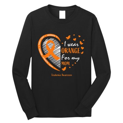 I Wear Orange For My Mom Leukemia Awareness Long Sleeve Shirt