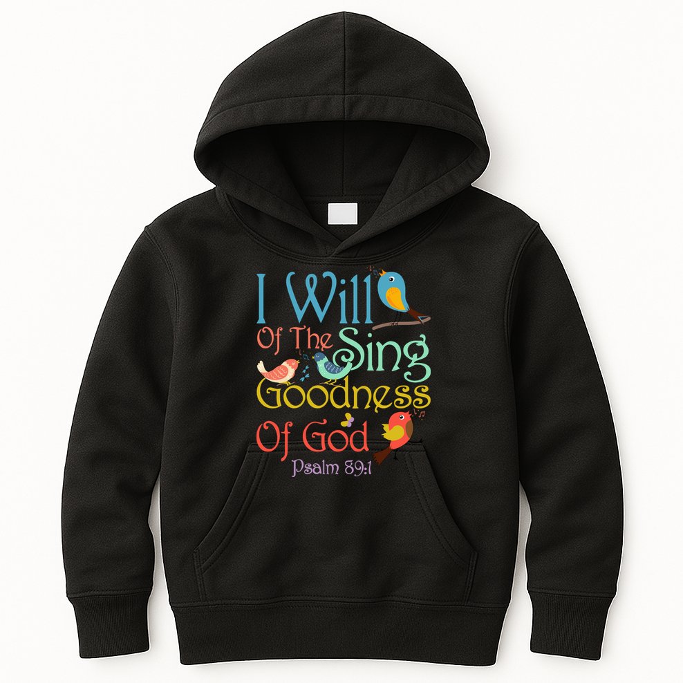 I Will Of The Sing Of The Goodness Ofgod Christian Bird Kids Hoodie