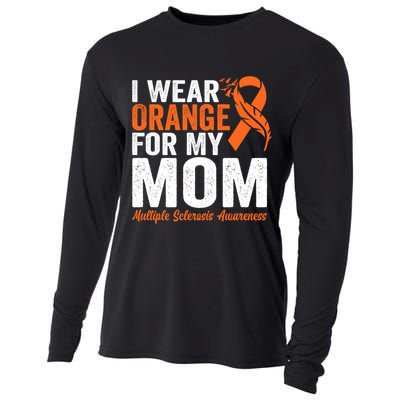 I Wear Orange For My Mom Multiple Sclerosis Awareness Gift Cooling Performance Long Sleeve Crew