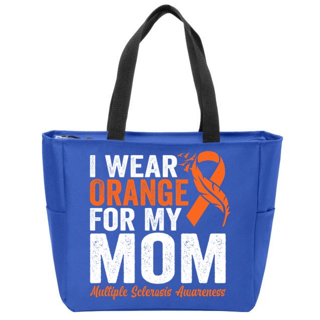 I Wear Orange For My Mom Multiple Sclerosis Awareness Gift Zip Tote Bag