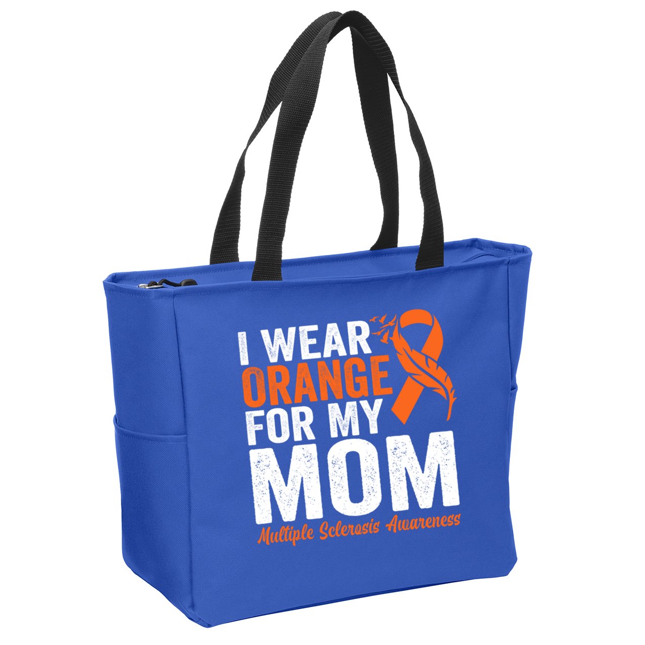 I Wear Orange For My Mom Multiple Sclerosis Awareness Gift Zip Tote Bag