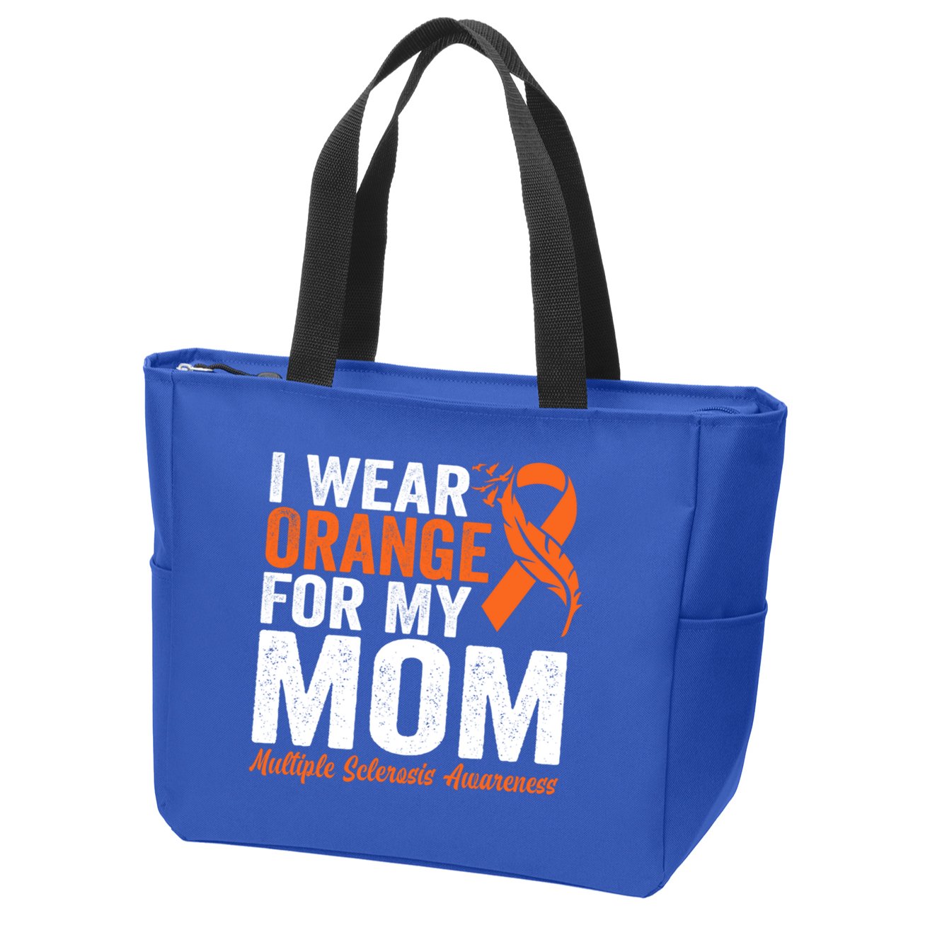 I Wear Orange For My Mom Multiple Sclerosis Awareness Gift Zip Tote Bag