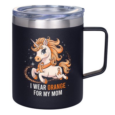 I Wear Orange For My Mom Unicorn MS Awareness 12oz Stainless Steel Coffee Mug