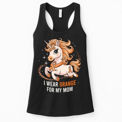 I Wear Orange For My Mom Unicorn MS Awareness Womens Tank Top