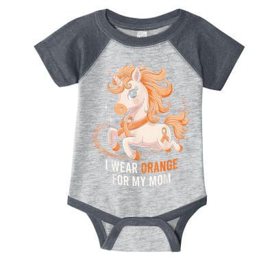 I Wear Orange For My Mom Unicorn MS Awareness Infant Baby Jersey Bodysuit
