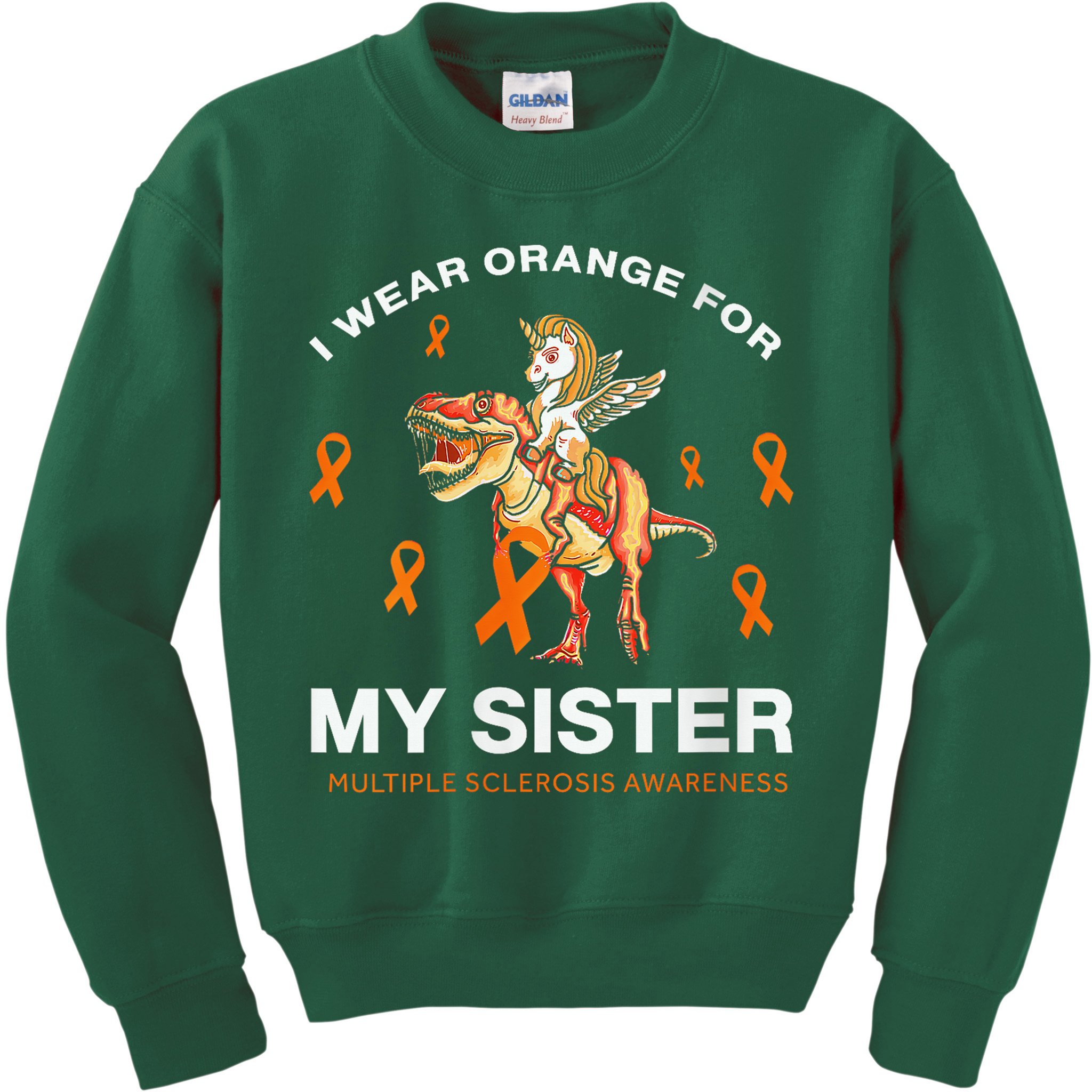 I Wear Orange For My Sister Multiple Sclerosis Awareness Kids Sweatshirt