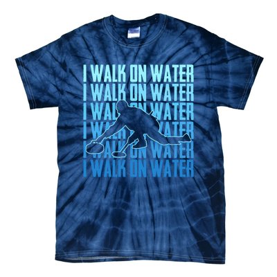 I Walk On Water Curling Cute Gift Tie-Dye T-Shirt