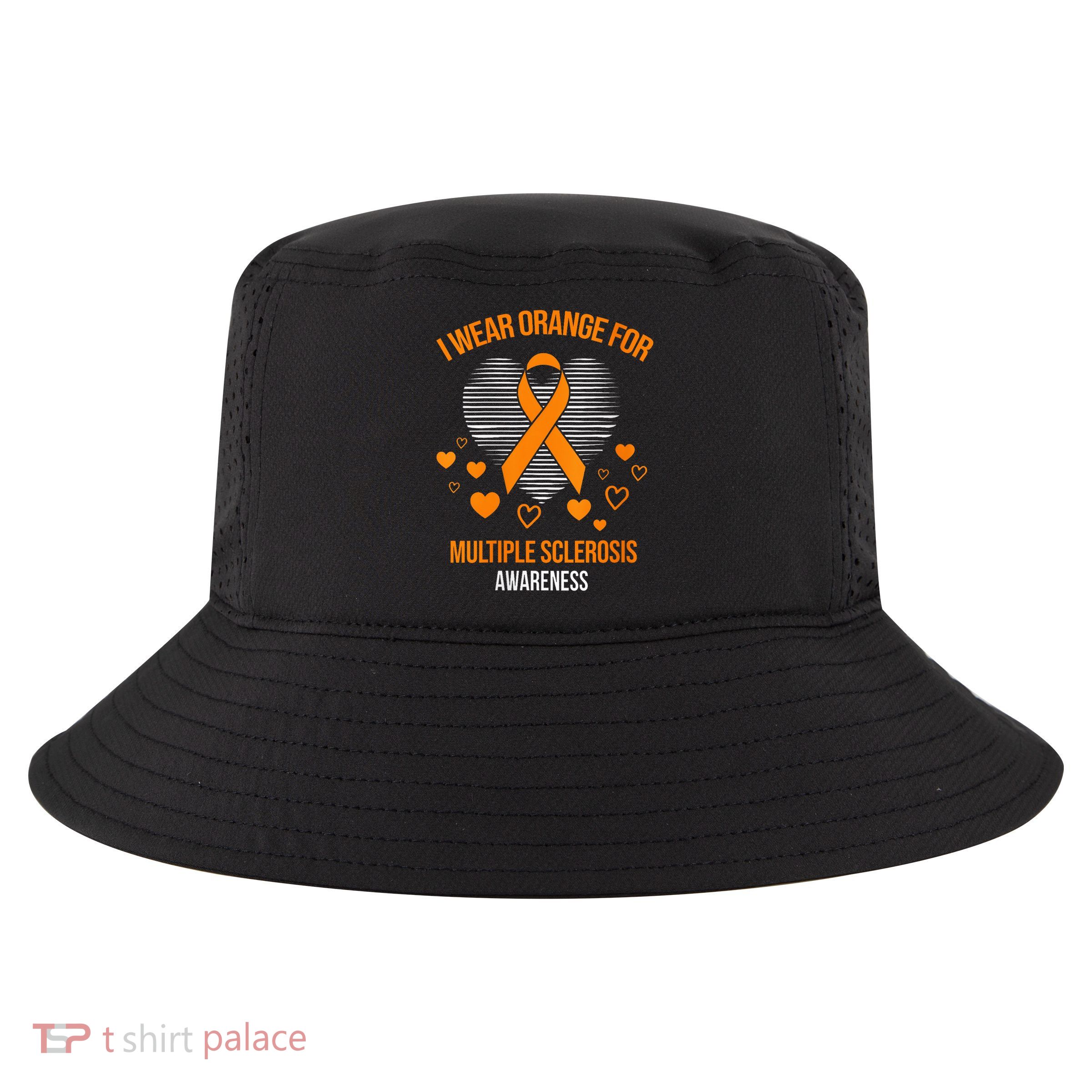 I Wear Orange Ribbon Heart Cool Multiple Sclerosis Awareness Cool Comfort Performance Bucket Hat