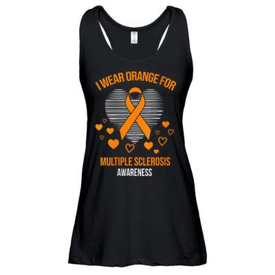 I Wear Orange Ribbon Heart Cool Multiple Sclerosis Awareness Ladies Essential Flowy Tank