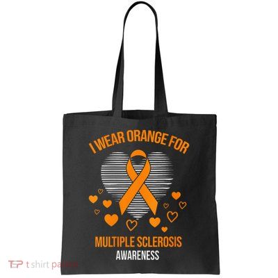 I Wear Orange Ribbon Heart Cool Multiple Sclerosis Awareness Bag