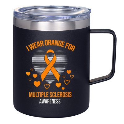 I Wear Orange Ribbon Heart Cool Multiple Sclerosis Awareness 12oz Stainless Steel Coffee Mug