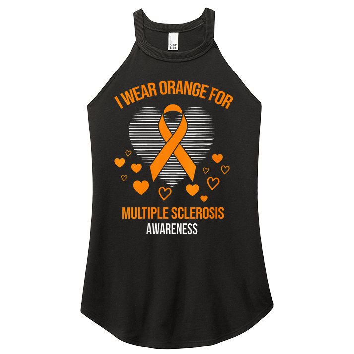I Wear Orange Ribbon Heart Cool Multiple Sclerosis Awareness Women's Perfect Tri Rocker Tank