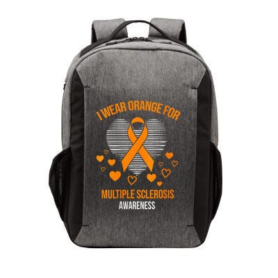 I Wear Orange Ribbon Heart Cool Multiple Sclerosis Awareness Vector Backpack
