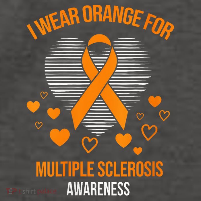 I Wear Orange Ribbon Heart Cool Multiple Sclerosis Awareness Vector Backpack