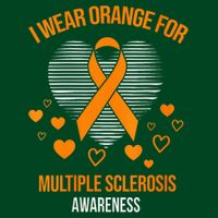 I Wear Orange Ribbon Heart Cool Multiple Sclerosis Awareness Cooling Performance Crew T-Shirt