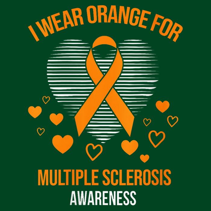I Wear Orange Ribbon Heart Cool Multiple Sclerosis Awareness Cooling Performance Crew T-Shirt