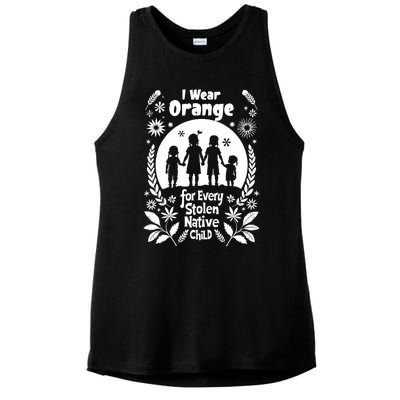 I Wear Orange For Every American Native Child Indian Pride Ladies PosiCharge Tri-Blend Wicking Tank