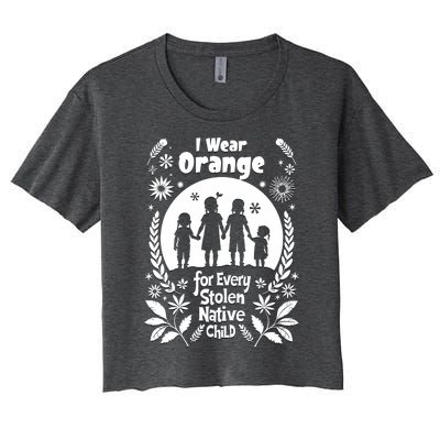 I Wear Orange For Every American Native Child Indian Pride Women's Crop Top Tee