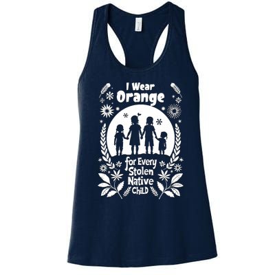 I Wear Orange For Every American Native Child Indian Pride Women's Racerback Tank