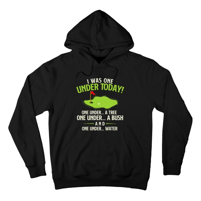 I Was One Under Today Golfer Golf Lover Golfing Hoodie