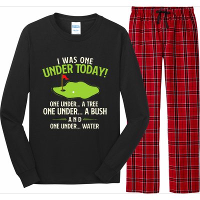 I Was One Under Today Golfer Golf Lover Golfing Long Sleeve Pajama Set