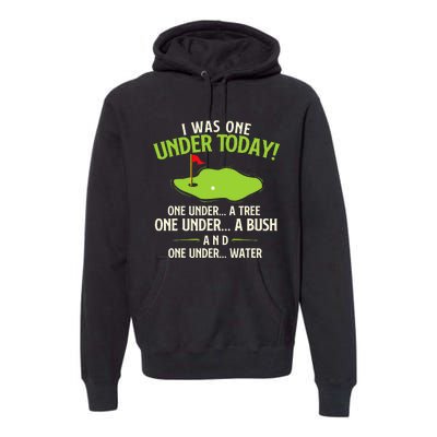 I Was One Under Today Golfer Golf Lover Golfing Premium Hoodie