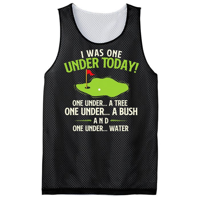 I Was One Under Today Golfer Golf Lover Golfing Mesh Reversible Basketball Jersey Tank