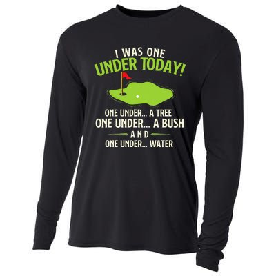 I Was One Under Today Golfer Golf Lover Golfing Cooling Performance Long Sleeve Crew