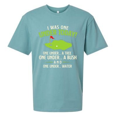 I Was One Under Today Golfer Golf Lover Golfing Sueded Cloud Jersey T-Shirt