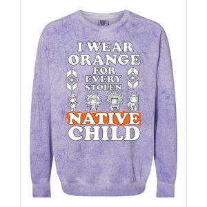 I Wear Orange For Every American Native Child Indian Pride Colorblast Crewneck Sweatshirt