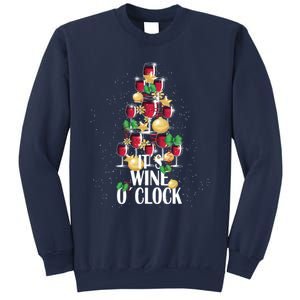 Its Wine O Clock Christmas Tree Sweatshirt