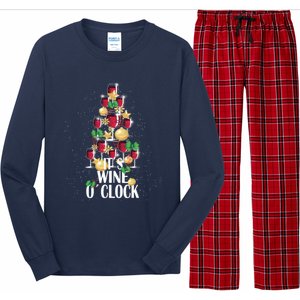 Its Wine O Clock Christmas Tree Long Sleeve Pajama Set