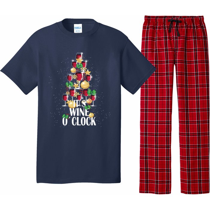 Its Wine O Clock Christmas Tree Pajama Set