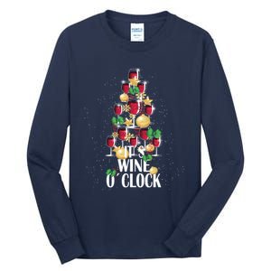 Its Wine O Clock Christmas Tree Tall Long Sleeve T-Shirt