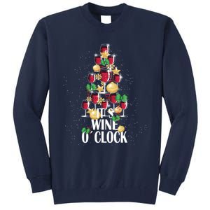 Its Wine O Clock Christmas Tree Tall Sweatshirt