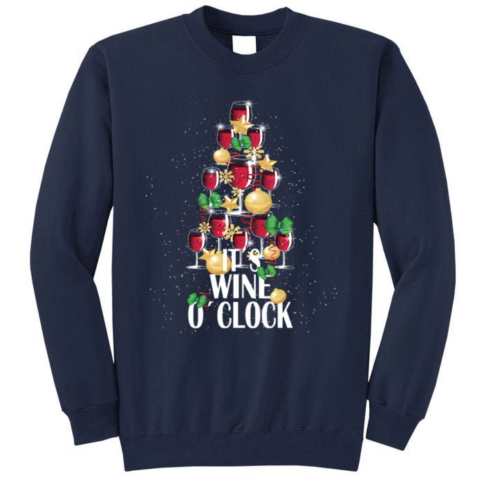 Its Wine O Clock Christmas Tree Tall Sweatshirt