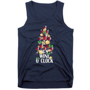 Its Wine O Clock Christmas Tree Tank Top