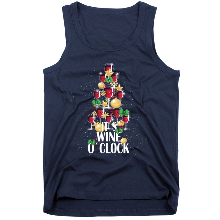 Its Wine O Clock Christmas Tree Tank Top