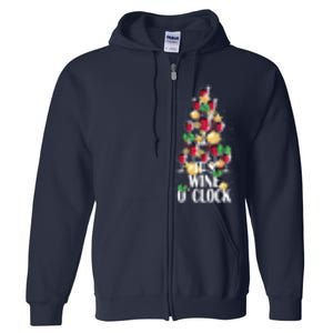 Its Wine O Clock Christmas Tree Full Zip Hoodie